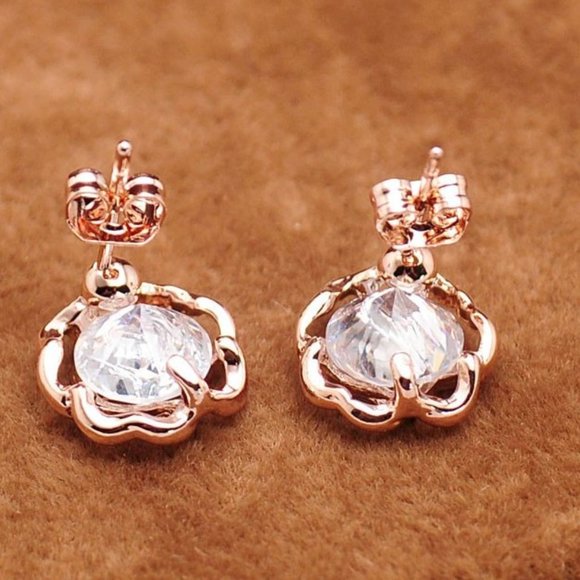 Rose Post Earring in Rose Gold - Picture 3 of 4